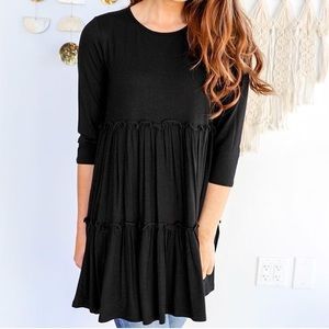 Black flowy tunic